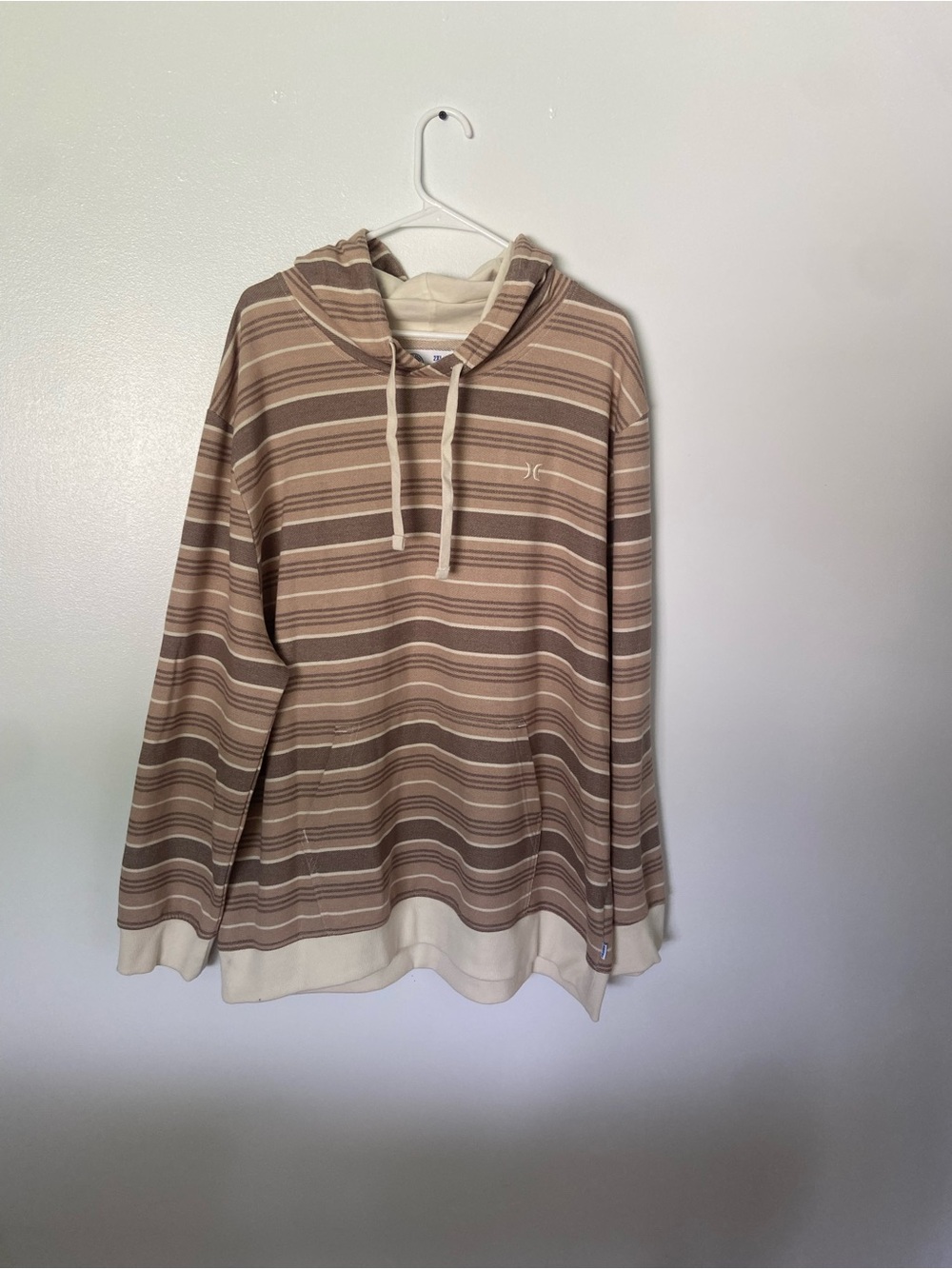 Hurley Brown & Cream Striped Hooded Pullover